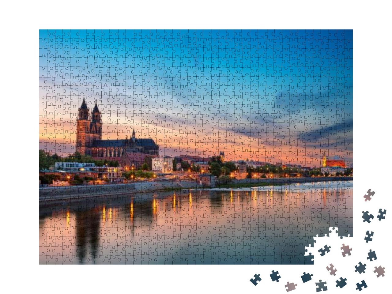 Magdeburg, Germany. Panoramic Cityscape Image of Magdebur... Jigsaw Puzzle with 1000 pieces