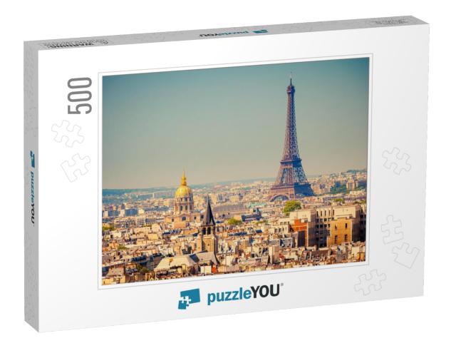 View on Eiffel Tower, Paris, France... Jigsaw Puzzle with 500 pieces