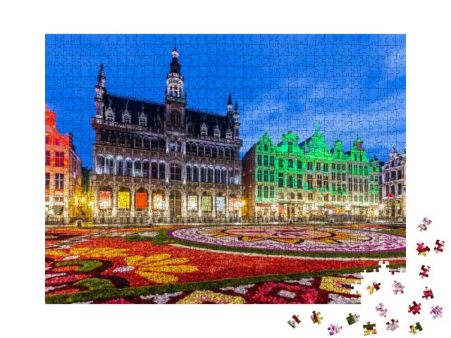 Brussels, Belgium. Grand Place During 2018 Flower Carpet... Jigsaw Puzzle with 1000 pieces
