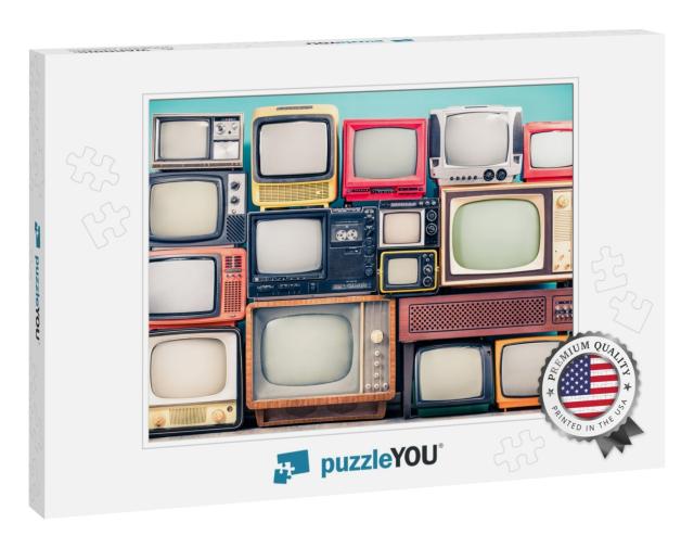 Retro Tv Receivers Set from Circa 60s, 70s & 80s of Xx Ce... Jigsaw Puzzle