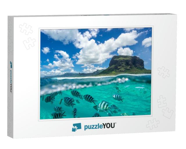 Image of a Beautiful Mountain & Clouds from the Ocean. O... Jigsaw Puzzle