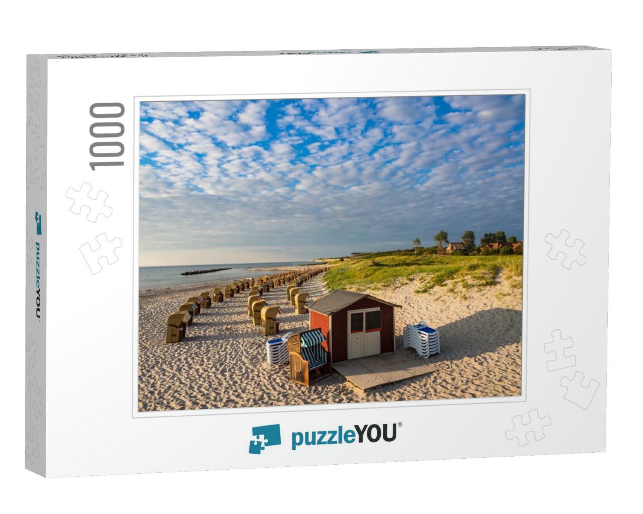 Beach Chairs on Shore of the Baltic Sea in Wustrow German... Jigsaw Puzzle with 1000 pieces
