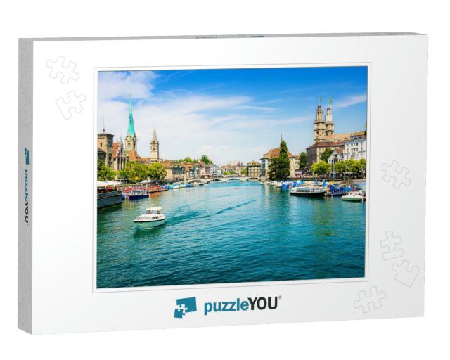 Scenic Panoramic View of Historic Zuerich City Center wit... Jigsaw Puzzle