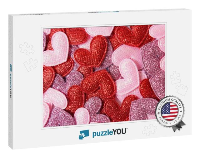 Background from Hearts of Different Colors. Valentines Da... Jigsaw Puzzle
