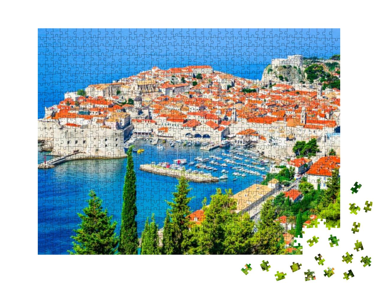 Dubrovnik, Croatia. Picturesque View on the Old Town Medi... Jigsaw Puzzle with 1000 pieces
