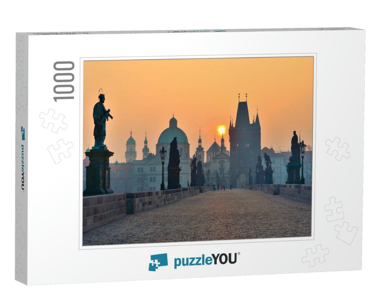 Sunrise Over Prague - Look from Charles Karluv Bridge... Jigsaw Puzzle with 1000 pieces
