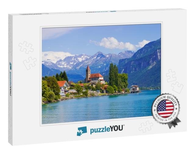 Panoramic View to the Brienz Town on Lake Brienz by Inter... Jigsaw Puzzle