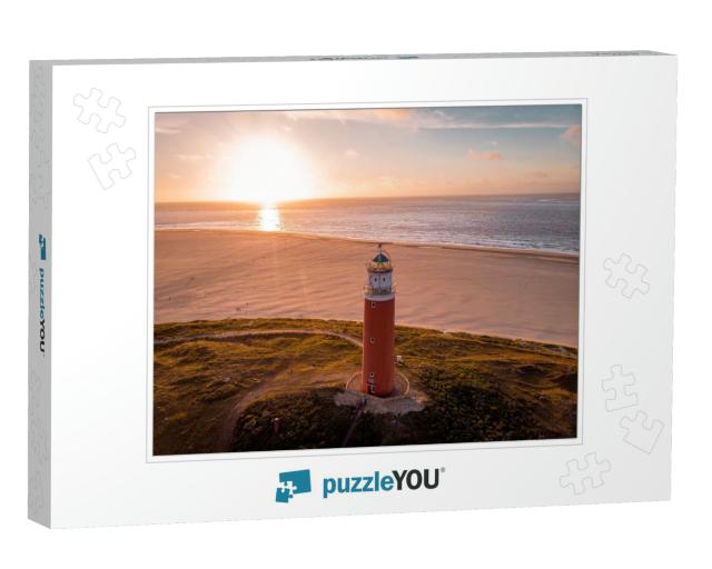 Texel Lighthouse During Sunset Netherlands Dutch Island T... Jigsaw Puzzle