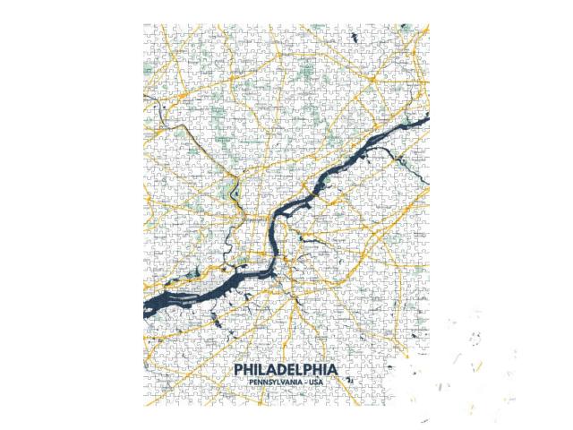 Philadelphia - Pennsylvania Map. Philadelphia - Pennsylva... Jigsaw Puzzle with 1000 pieces