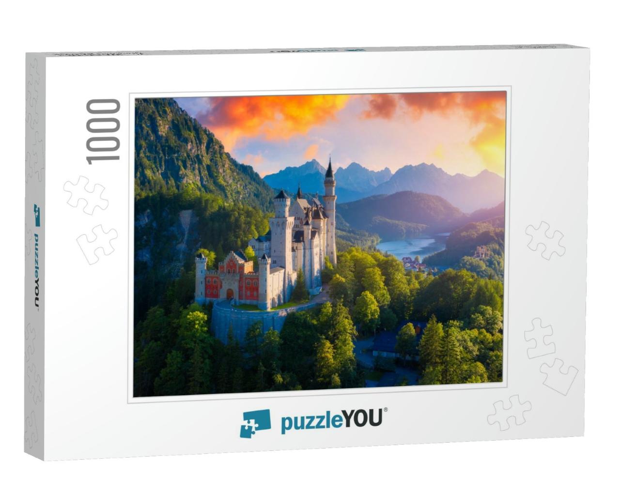 Beautiful View of World-Famous Neuschwanstein Castle, the... Jigsaw Puzzle with 1000 pieces
