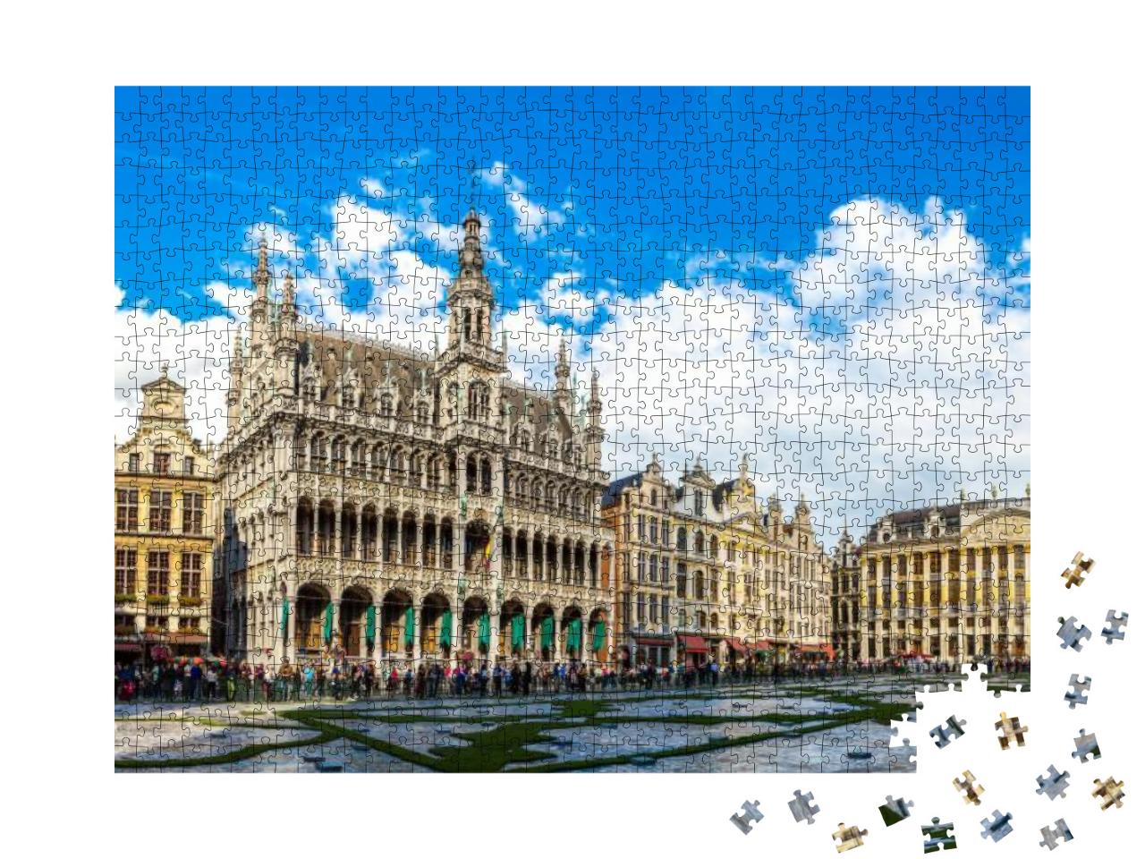 The Grand Place in a Beautiful Summer Day in Brussels, Be... Jigsaw Puzzle with 1000 pieces