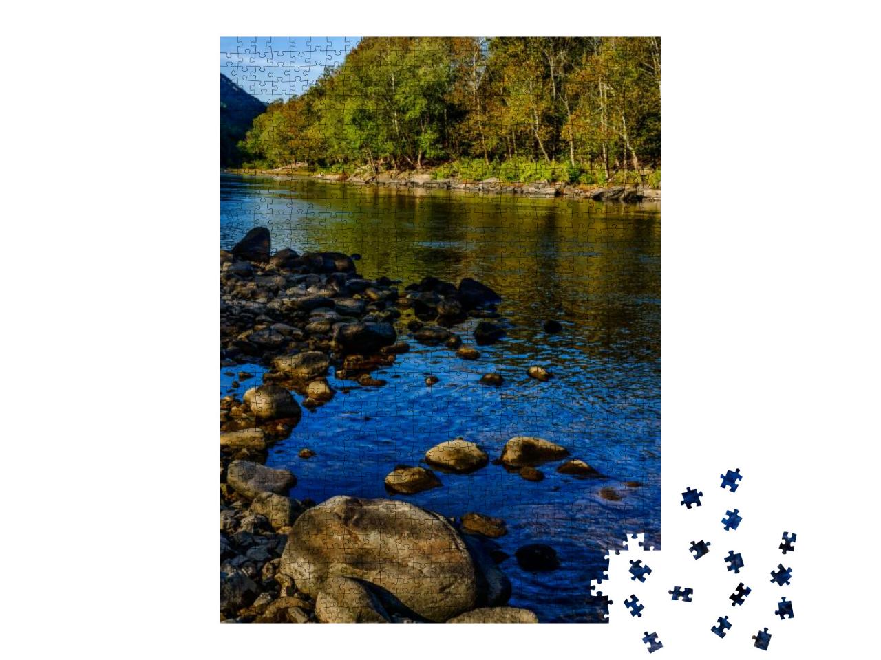 Morning Light on the River, New River Gorge National Park... Jigsaw Puzzle with 1000 pieces