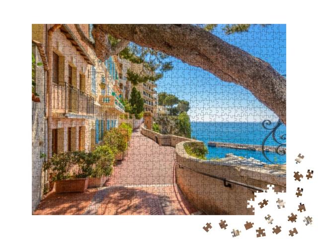 Street in Monaco Village in Monaco Monte Carlo, France... Jigsaw Puzzle with 1000 pieces