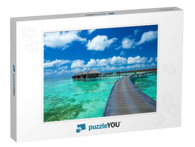 Beautiful Beach with Water Bungalows At Maldives... Jigsaw Puzzle