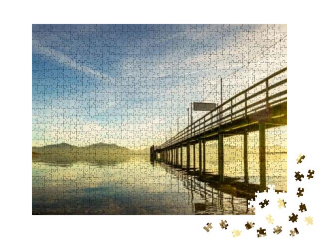 Jetty At the Chiemsee Lake - Bavaria - Seebruck... Jigsaw Puzzle with 1000 pieces