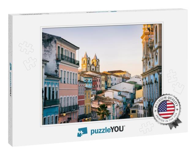 Scenic Dusk View of a Historic Plaza Surrounded by Coloni... Jigsaw Puzzle