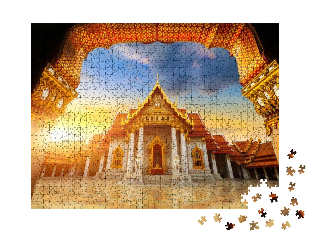 The Marble Temple, Wat Benchamabopitr Dusitvanaram Bangko... Jigsaw Puzzle with 1000 pieces