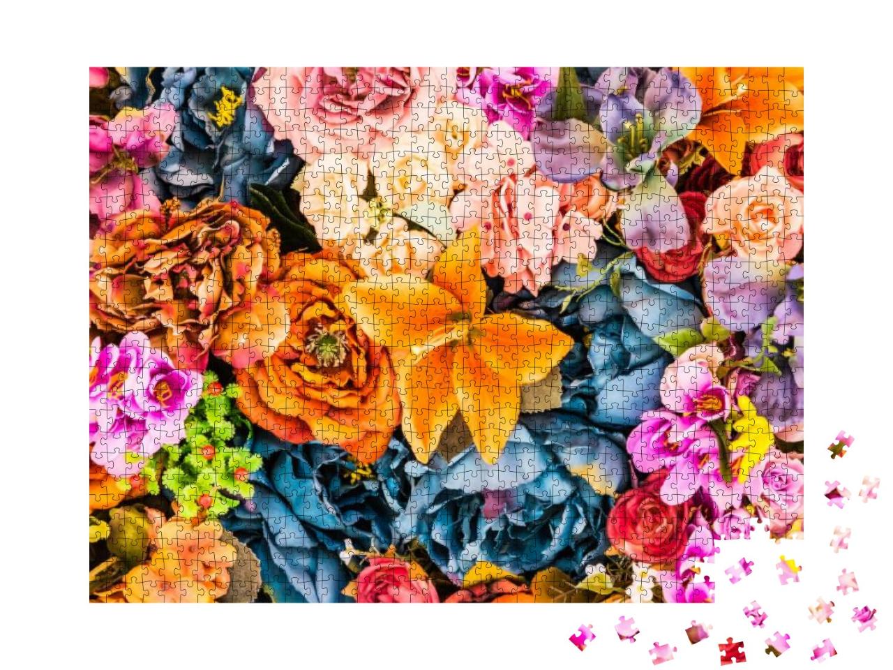 Flower Background - Vintage Effect Style Pictures... Jigsaw Puzzle with 1000 pieces