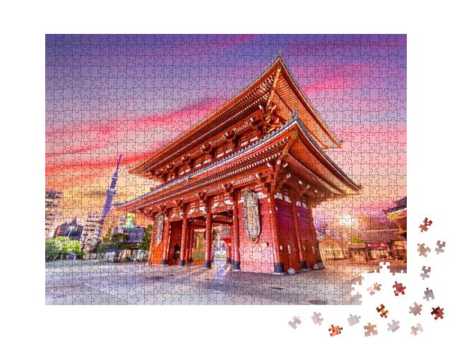 Temple Gate in Tokyo, Japan... Jigsaw Puzzle with 1000 pieces