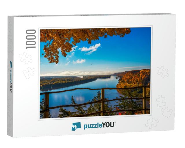 Overlook Above Mississippi River At Effigy Mounds Nationa... Jigsaw Puzzle with 1000 pieces