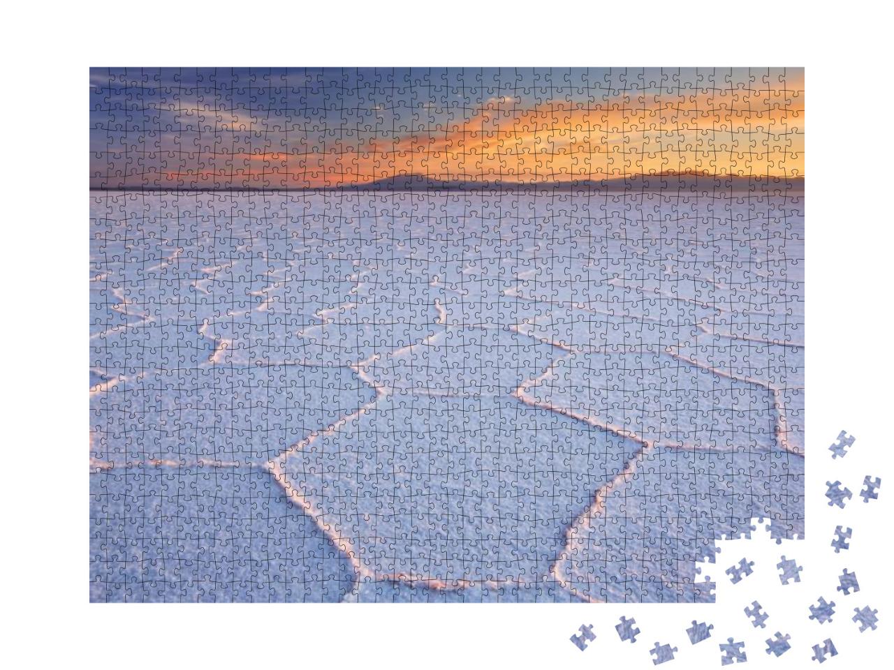 The Worlds Largest Salt Flat, Salar De Uyuni in Bolivia... Jigsaw Puzzle with 1000 pieces