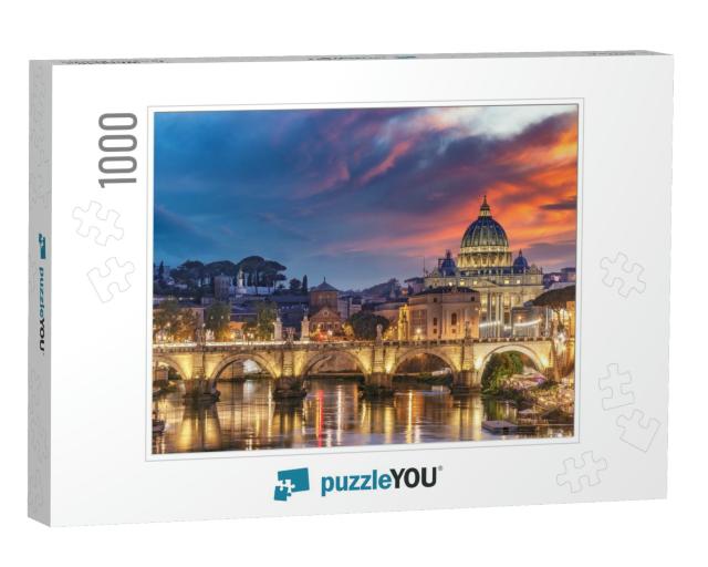 View on the Vatican in Rome, Italy, At Sunset with Dramat... Jigsaw Puzzle with 1000 pieces