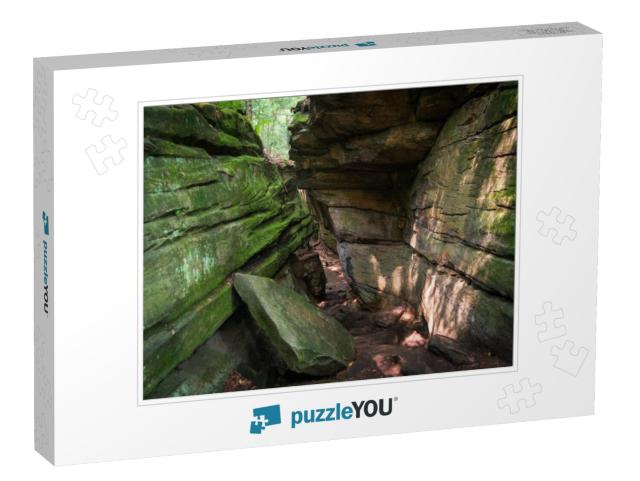 The Famous Ledges At Ohio's Only National Park, Cuyahoga... Jigsaw Puzzle