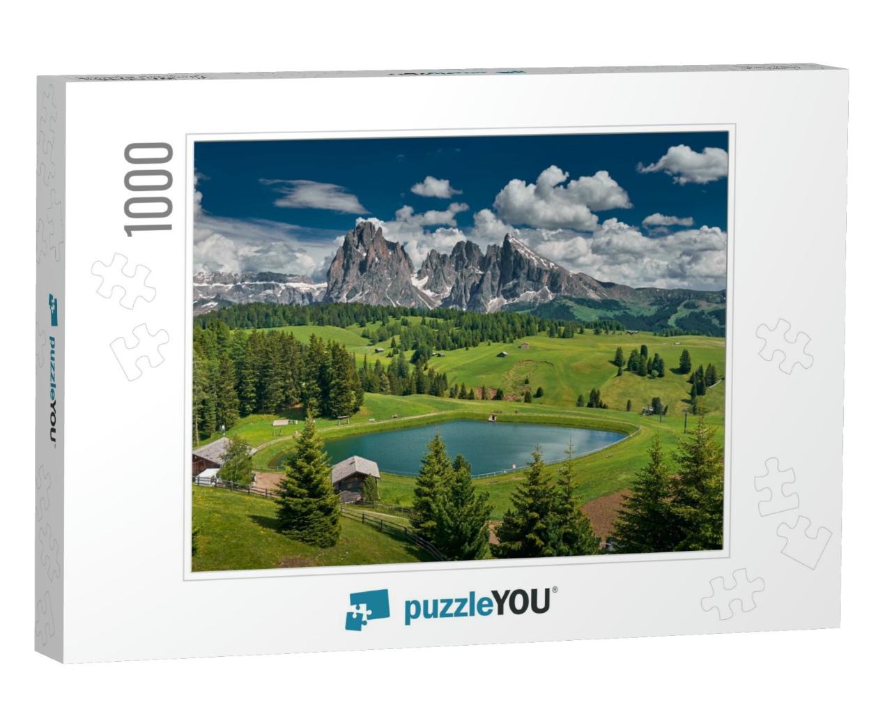 The Landscape Around Alpe Di Siusi/Seiser Alm, the Larges... Jigsaw Puzzle with 1000 pieces