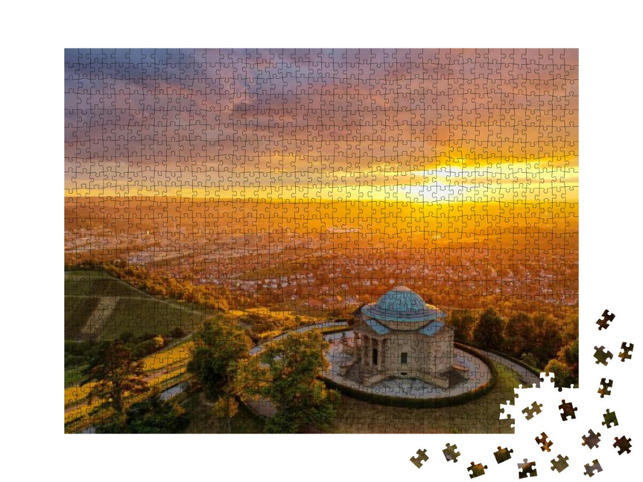 Sunset in Stuttgart & the Neckar Valley... Jigsaw Puzzle with 1000 pieces
