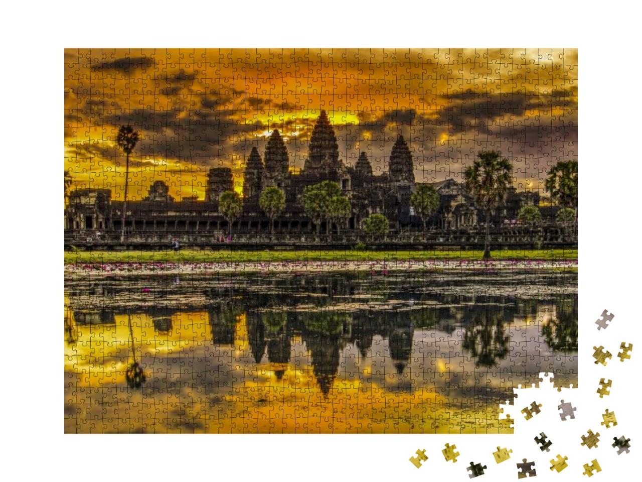 Angkor Wat in Cambodia During Sunrise... Jigsaw Puzzle with 1000 pieces