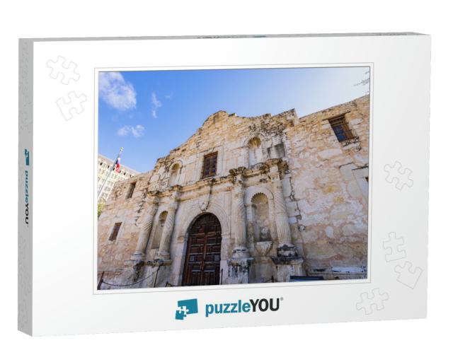Sunny View of the Alamo At Texas... Jigsaw Puzzle