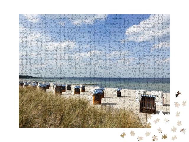 Beach Chairs, So-Called Strandkorbs, At Timmendorfer Stra... Jigsaw Puzzle with 1000 pieces