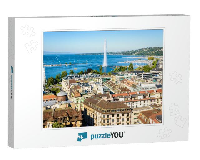High Angle View Over the Rooftops of Geneva, Switzerland... Jigsaw Puzzle