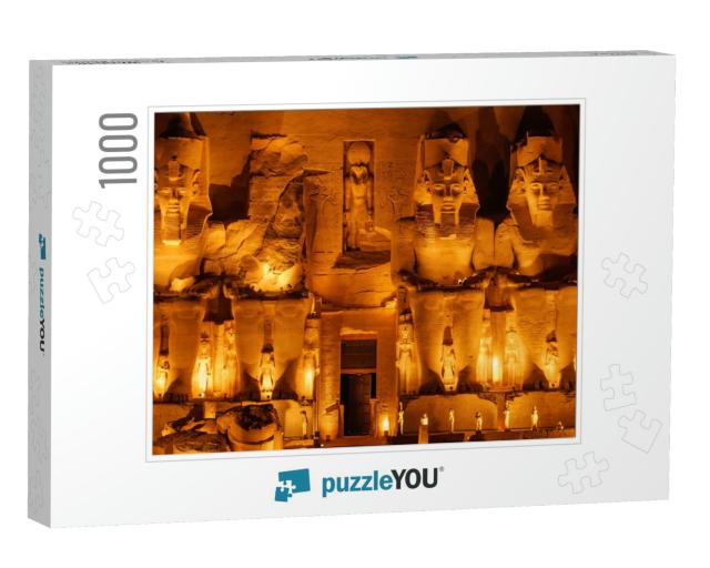Photography of Abu Simbel Temple in Night Time... Jigsaw Puzzle with 1000 pieces