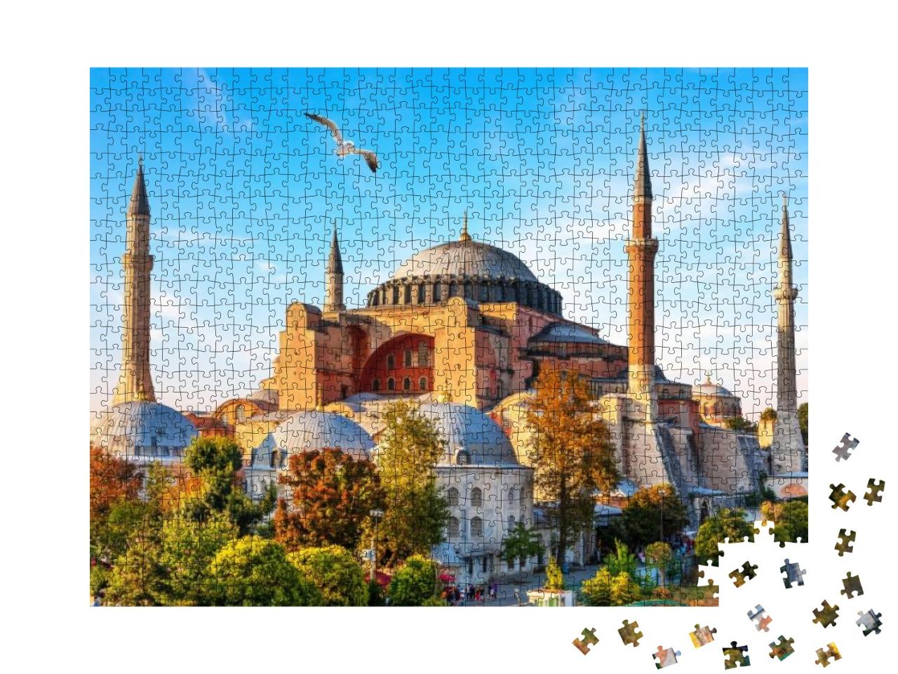 Famous Hagia Sophia Mosque in Istanbul, Turkey... Jigsaw Puzzle with 1000 pieces