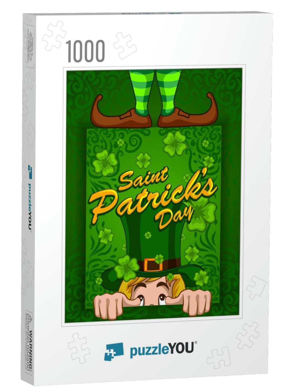 Greeting Template for Saint Patrick's Day Celebrate... Jigsaw Puzzle with 1000 pieces