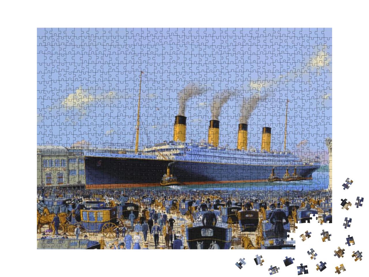 RMS Titanic Arriving at Chelsea Piers, What-If #1 Jigsaw Puzzle with 1000 pieces