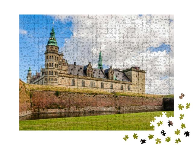 Panoramic View to the Bricks Wall Around Kronborg Castle... Jigsaw Puzzle with 1000 pieces