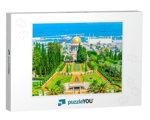 Aerial View of Bahai Gardens in Haifa, Israel... Jigsaw Puzzle
