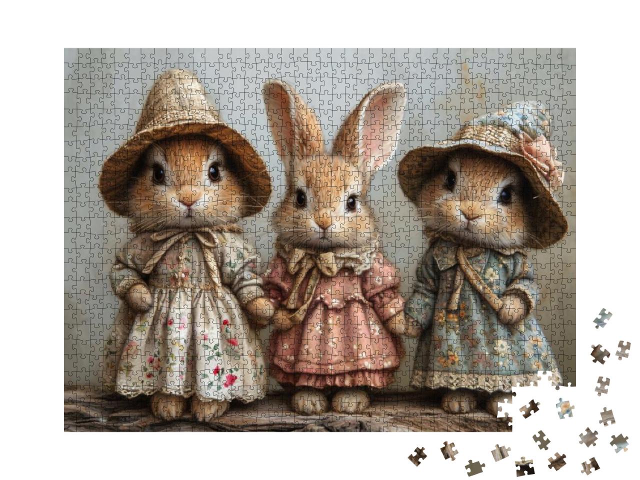 Bunny Trio 1 Jigsaw Puzzle with 1000 pieces