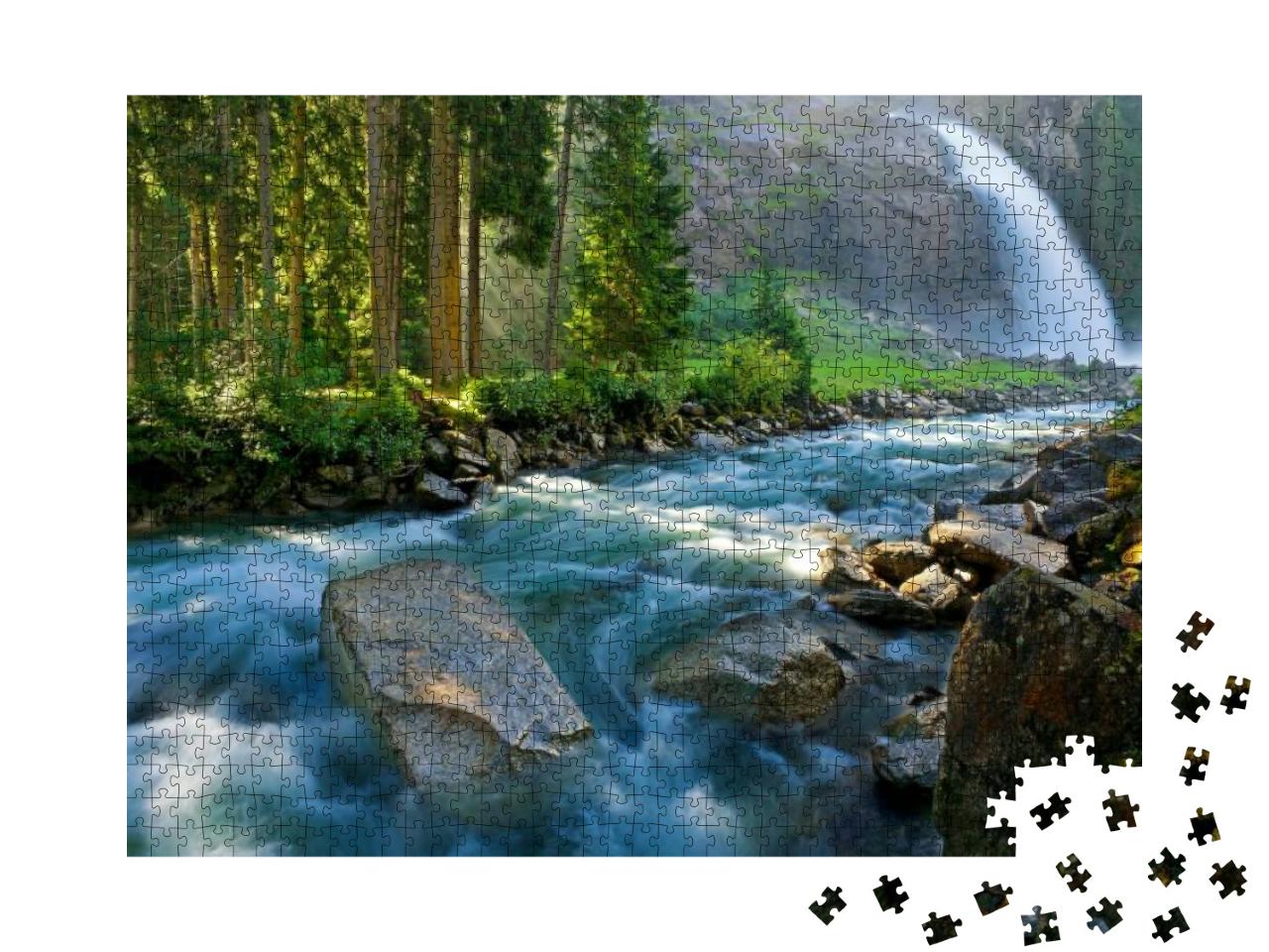 Krimmler Krimml Waterfall. Highest Fall in Austria Tirol... Jigsaw Puzzle with 1000 pieces