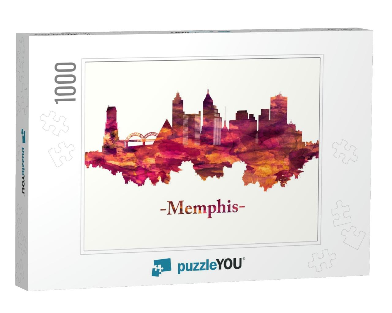 Red Skyline of Memphis, a City on the Mississippi River i... Jigsaw Puzzle with 1000 pieces