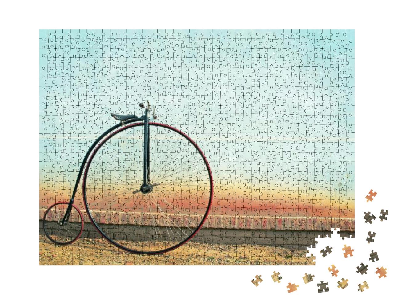 Vintage Bicycle, Penny Farthing, High Wheel, Retro... Jigsaw Puzzle with 1000 pieces