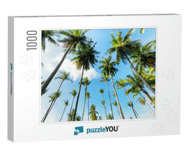 Palm Trees Against Blue Sky... Jigsaw Puzzle with 1000 pieces