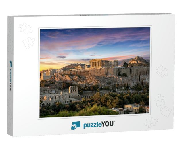 The Parthenon Temple At the Acropolis of Athens, Greece... Jigsaw Puzzle