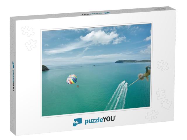 Aerial View of Parasailing Over the Island View in Langka... Jigsaw Puzzle