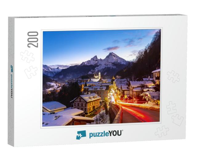 Historic Town of Berchtesgaden with Famous Watzmann Mount... Jigsaw Puzzle with 200 pieces
