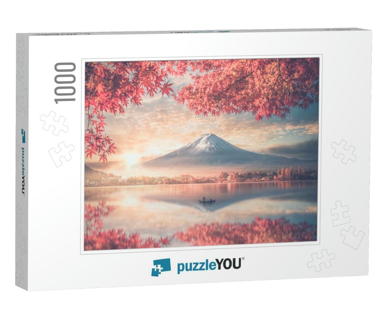 Colorful Autumn Season & Mountain Fuji with Morning Fog &... Jigsaw Puzzle with 1000 pieces