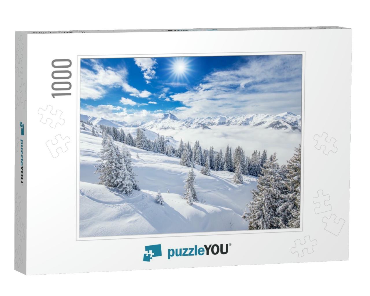 Trees Covered by Fresh Snow in Alps. Stunning Winter Land... Jigsaw Puzzle with 1000 pieces