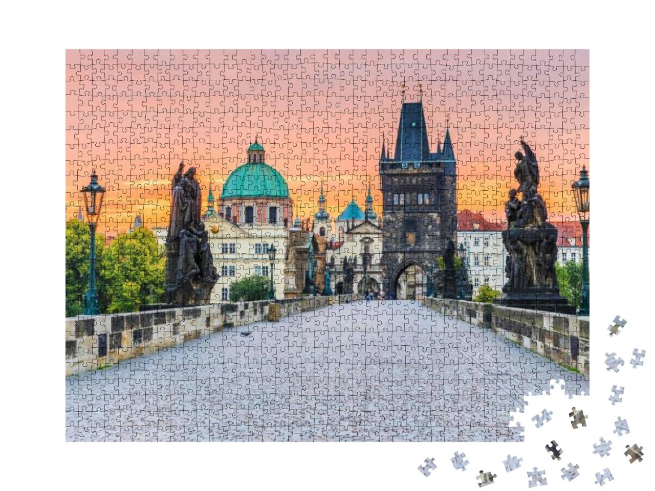 Prague, Czech Republic. Charles Bridge Karluv Most & Old... Jigsaw Puzzle with 1000 pieces
